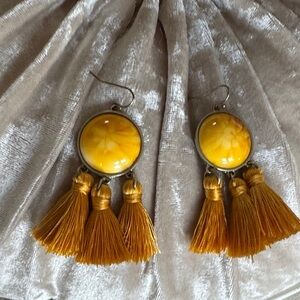 Elegant Gold Tassel Earrings